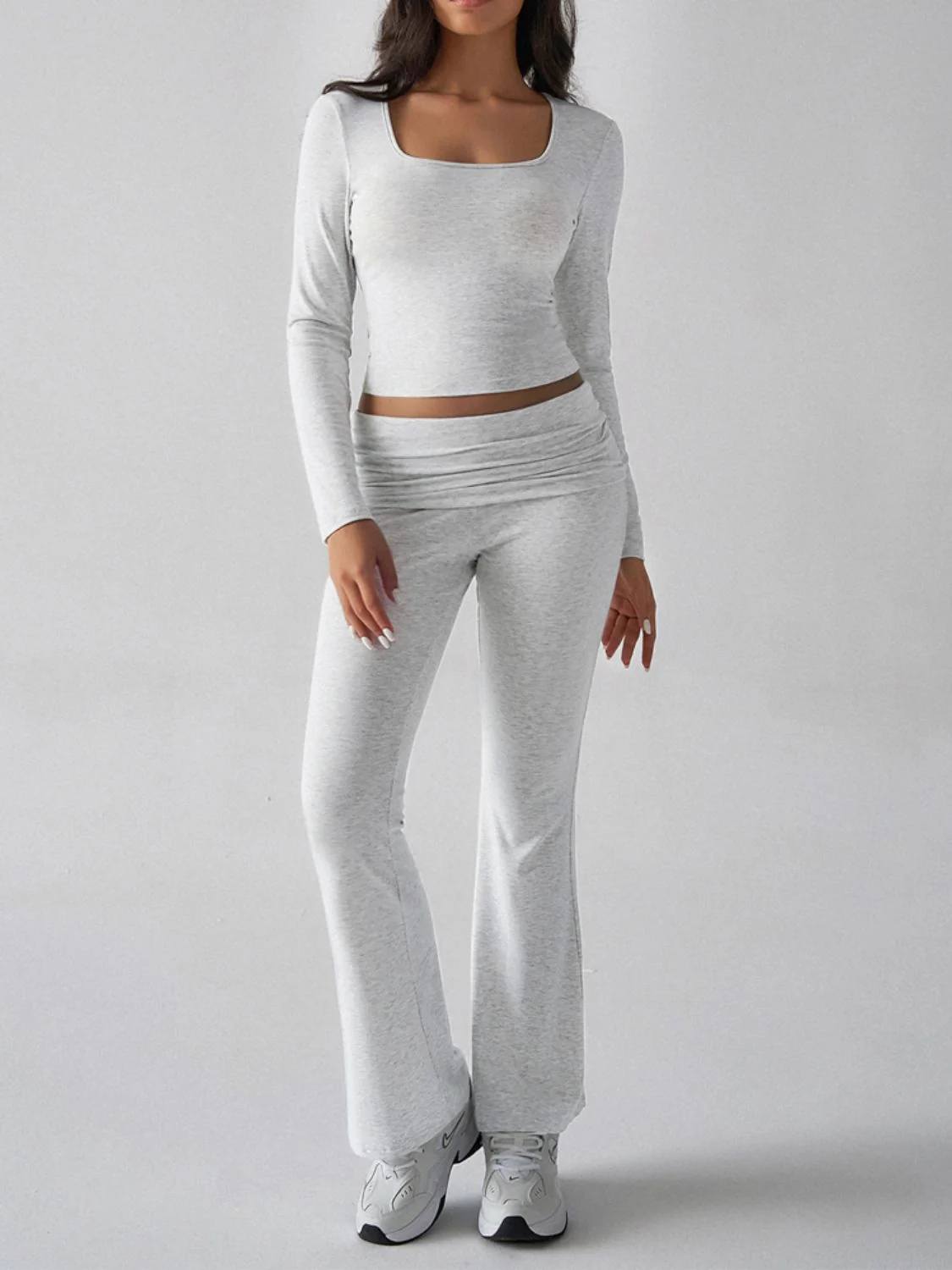 Devine Square Neck Long Sleeve Top and Pants Set - Image 3