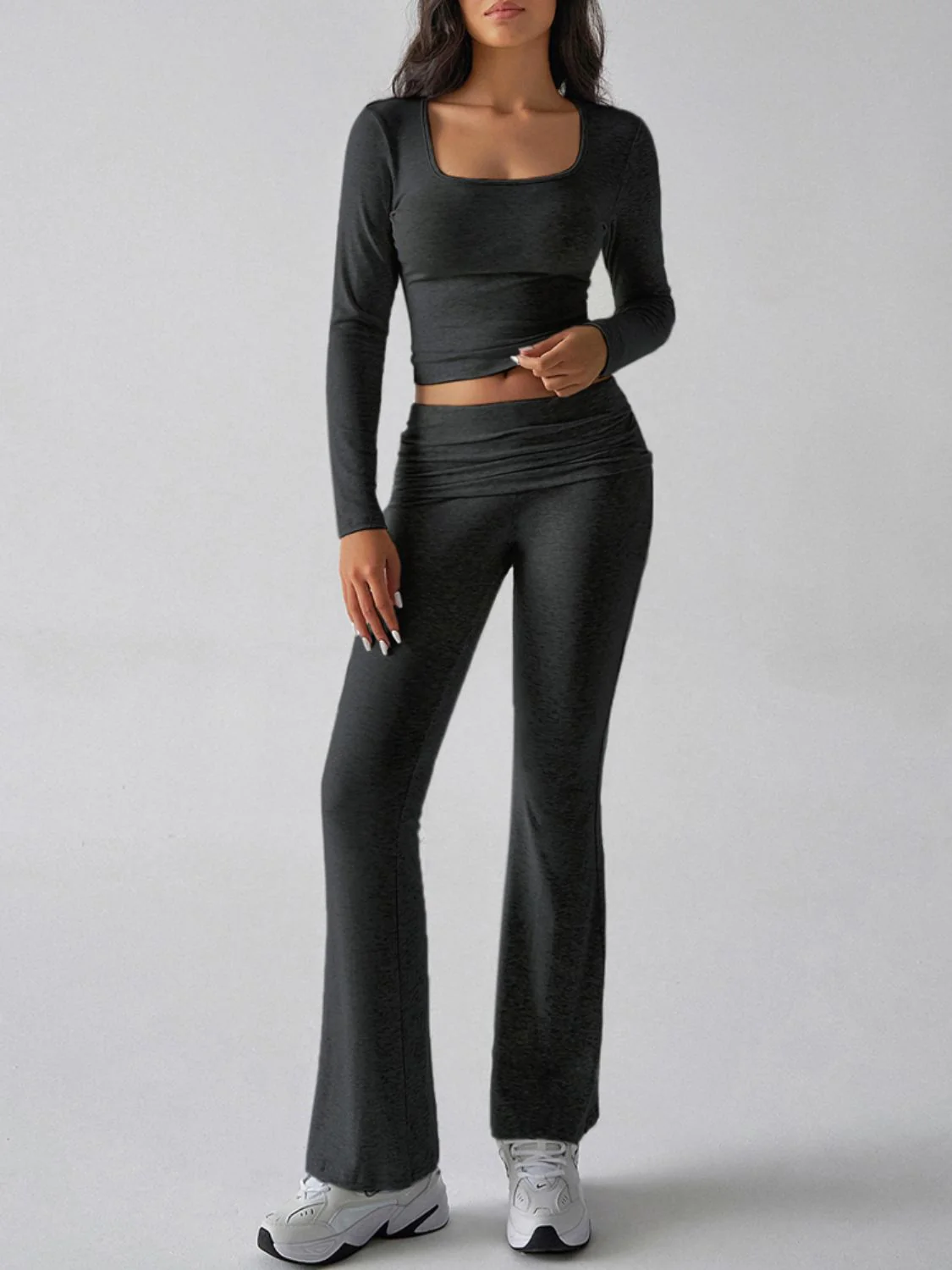 Devine Square Neck Long Sleeve Top and Pants Set - Image 8