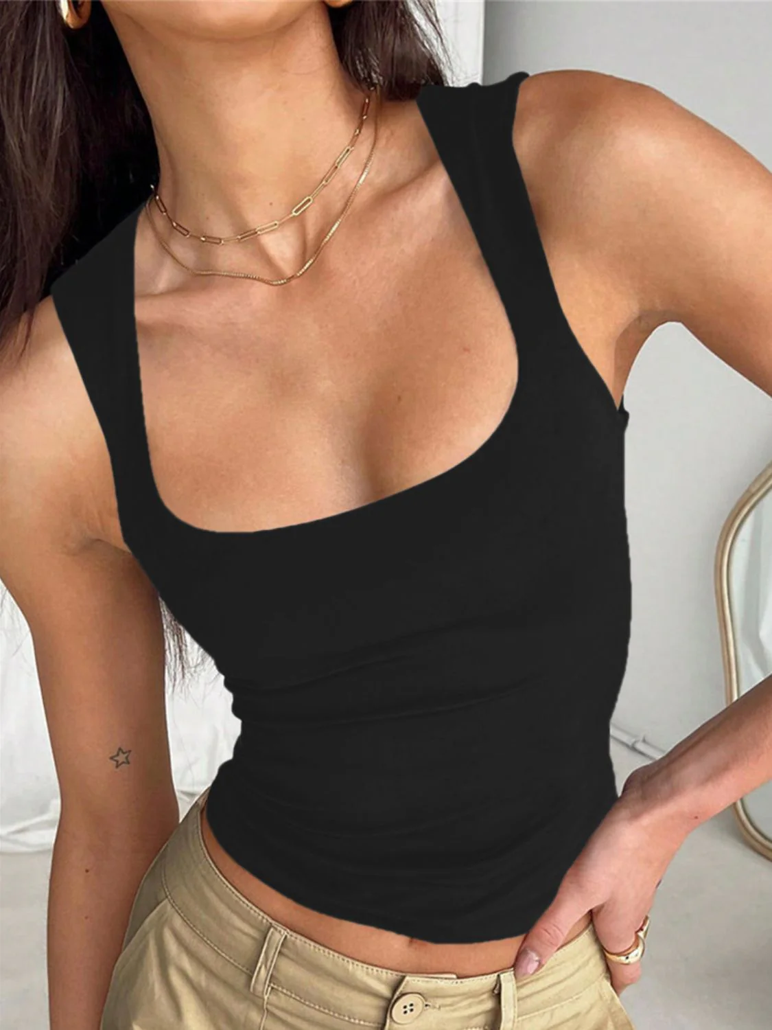 Devine Square Neck Wide Strap Tank - Image 7