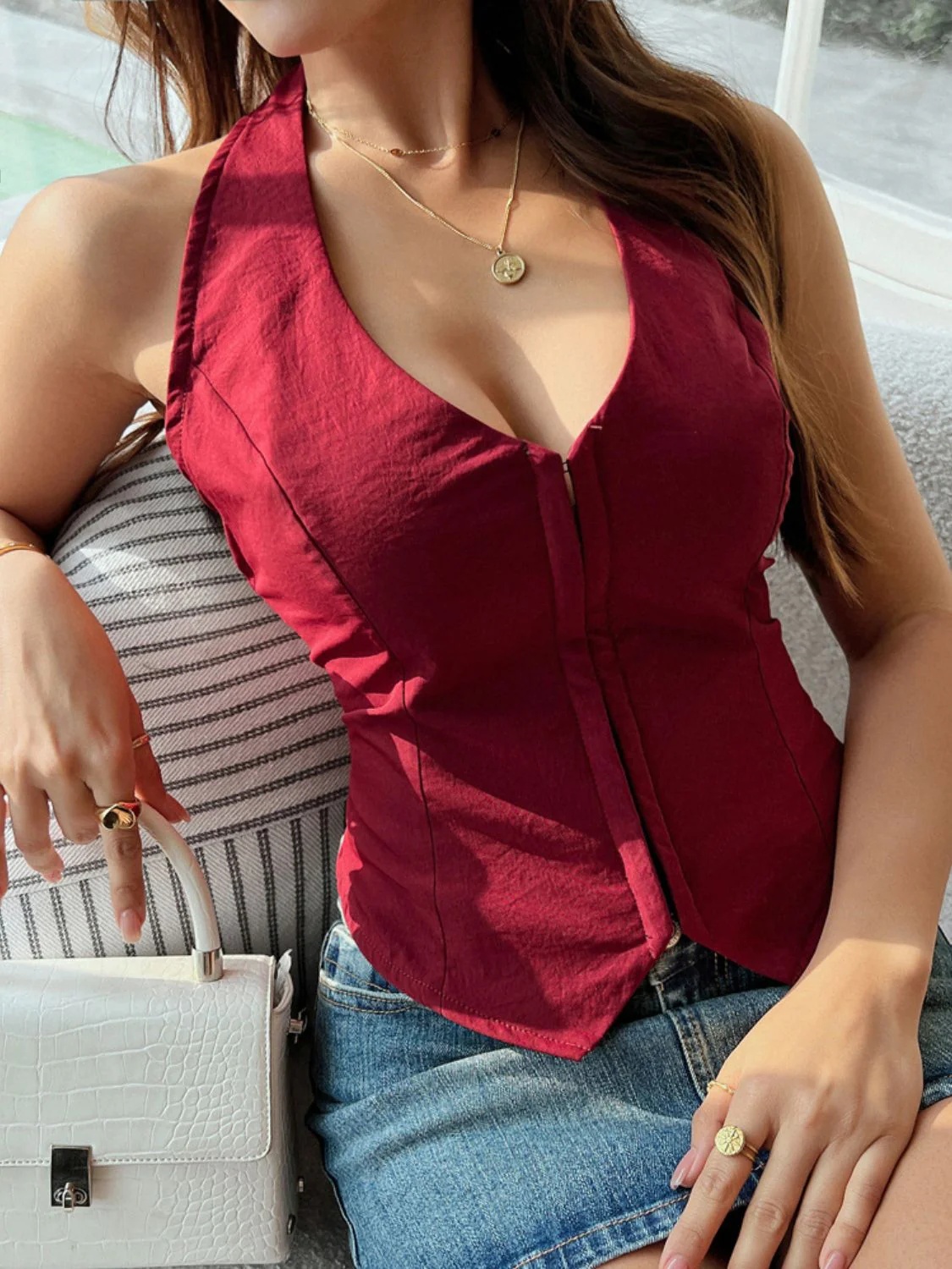 Devine Tied Halter Neck Tank - Image 5