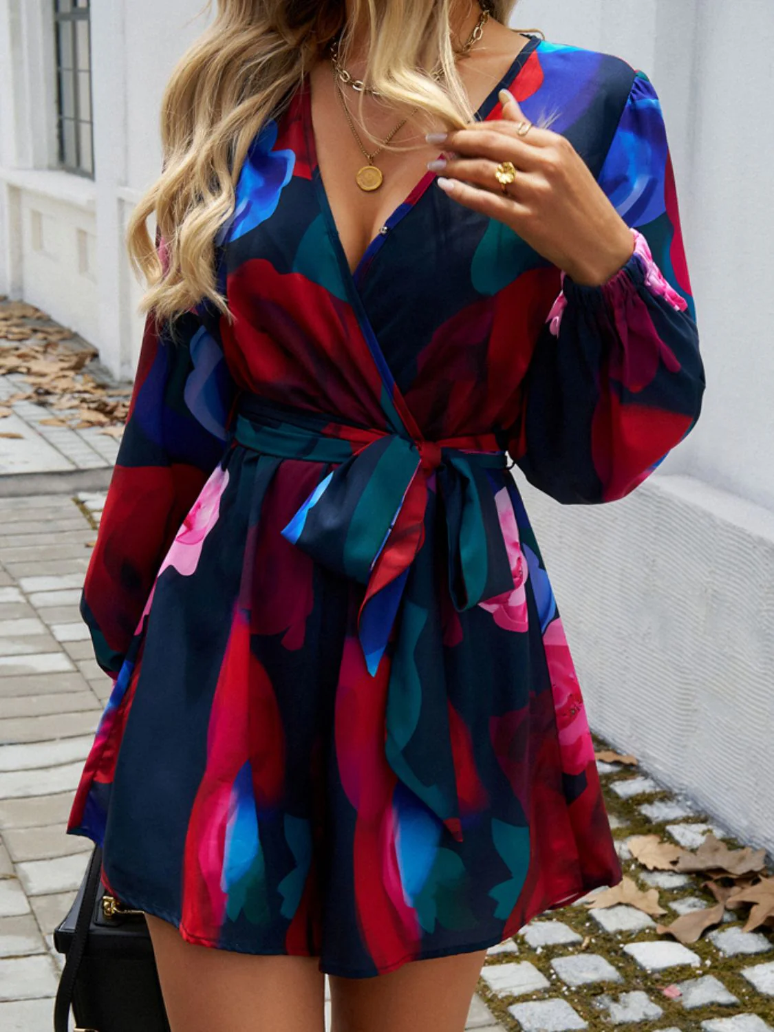 Devine Tied Surplice Long Sleeve Romper - Image 10