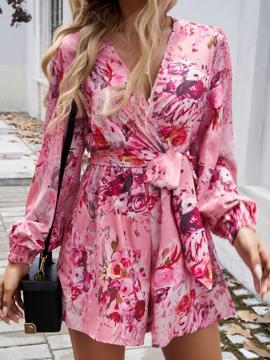 Devine Tied Surplice Long Sleeve Romper - Image 5