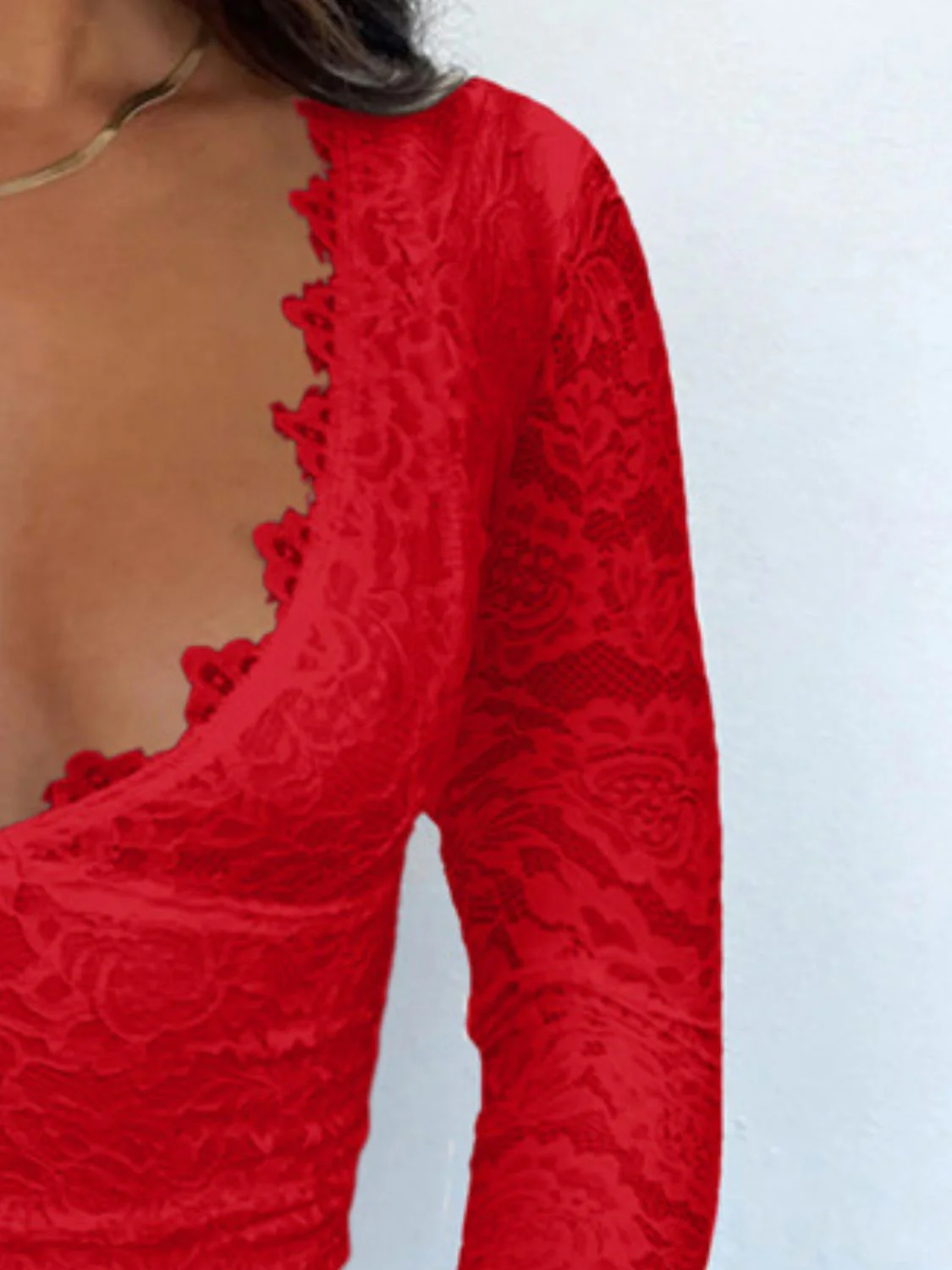 Devine V-Neck Long Sleeve Lace Top - Image 11