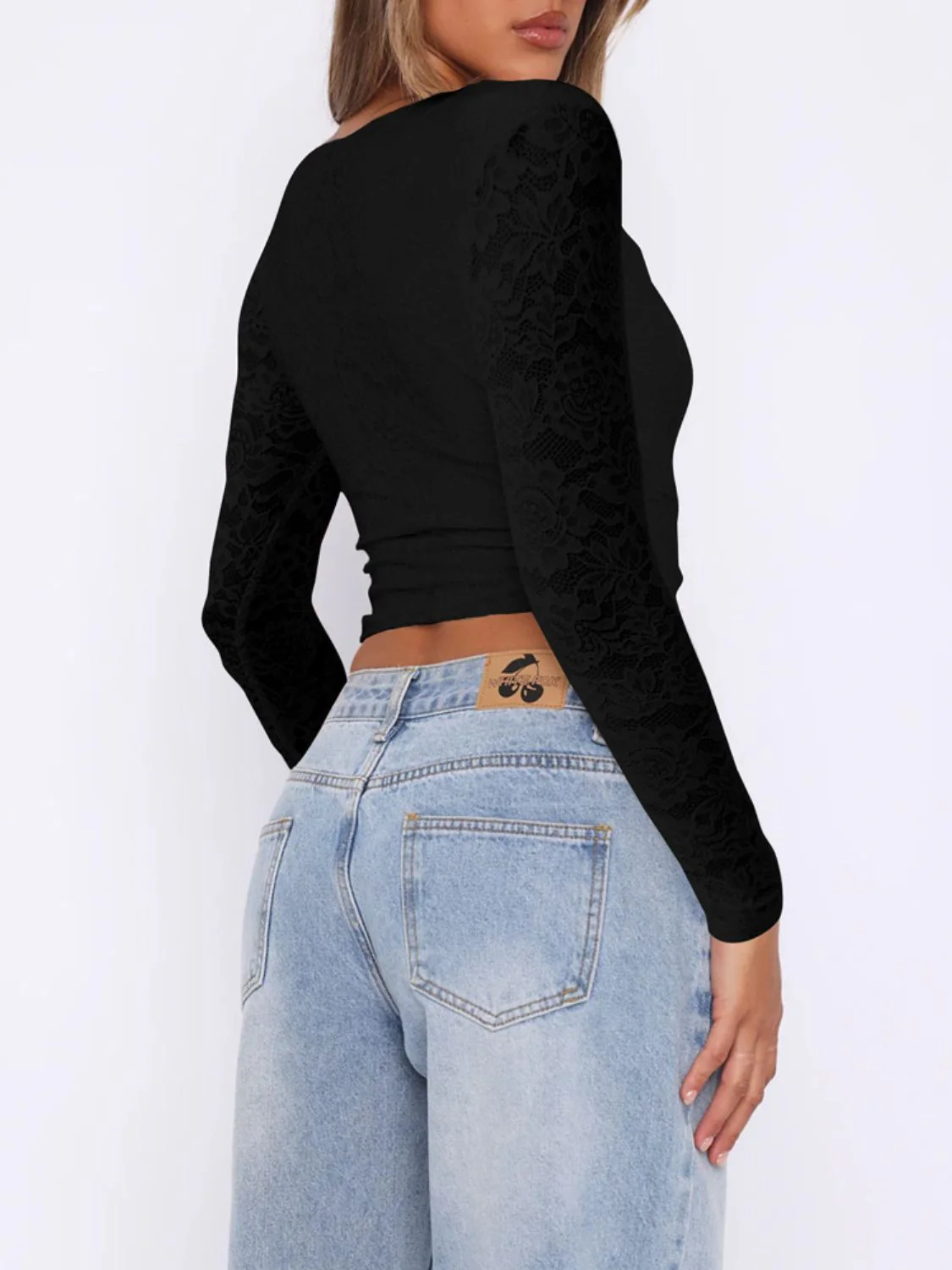 Devine V-Neck Long Sleeve Lace Top - Image 13