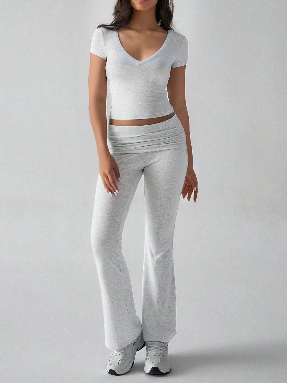 Devine V-Neck Top and Bootcut Leggings Set - Image 11