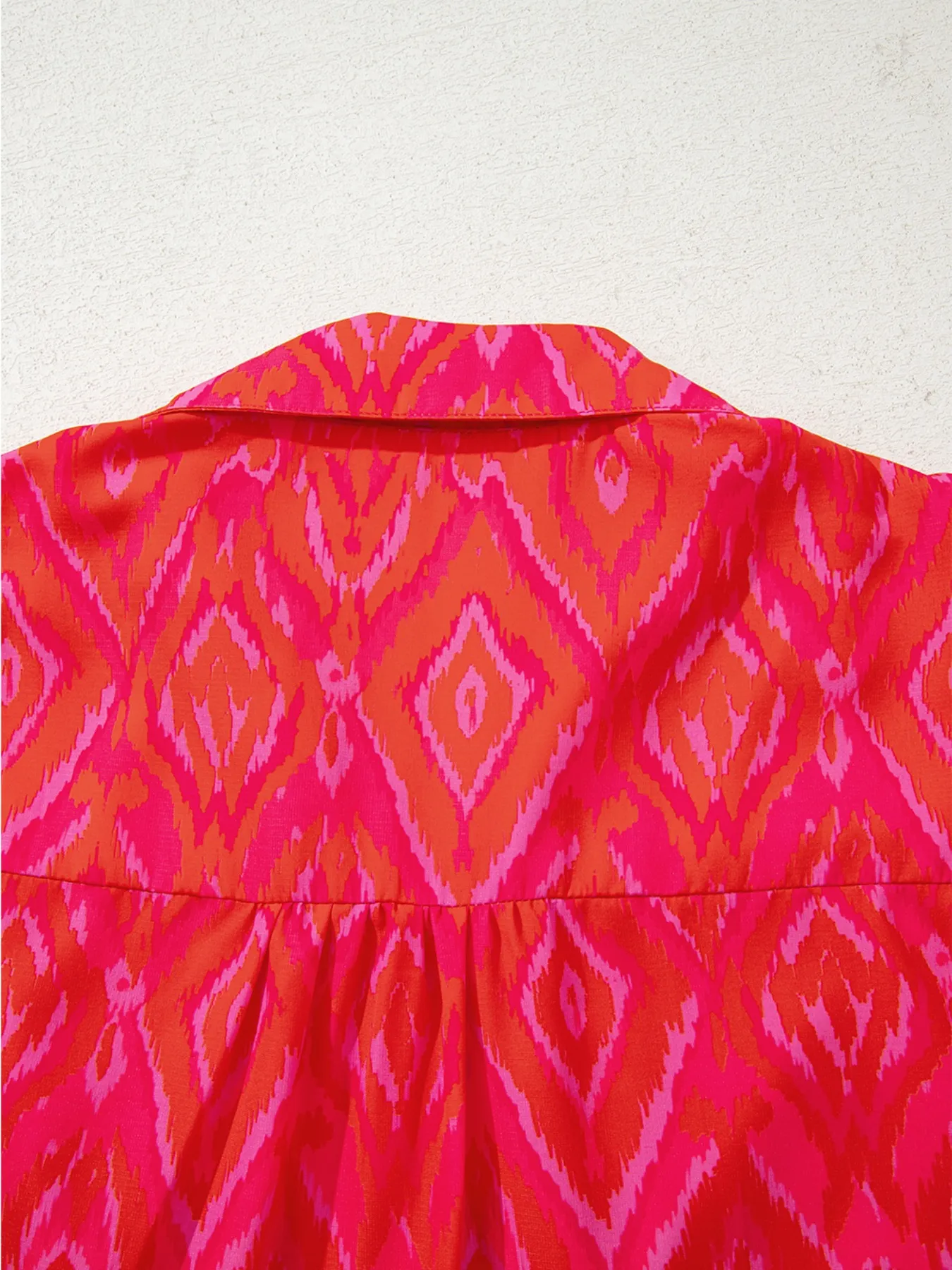 Diamond Print Flounce Sleeve Shirt - Image 5