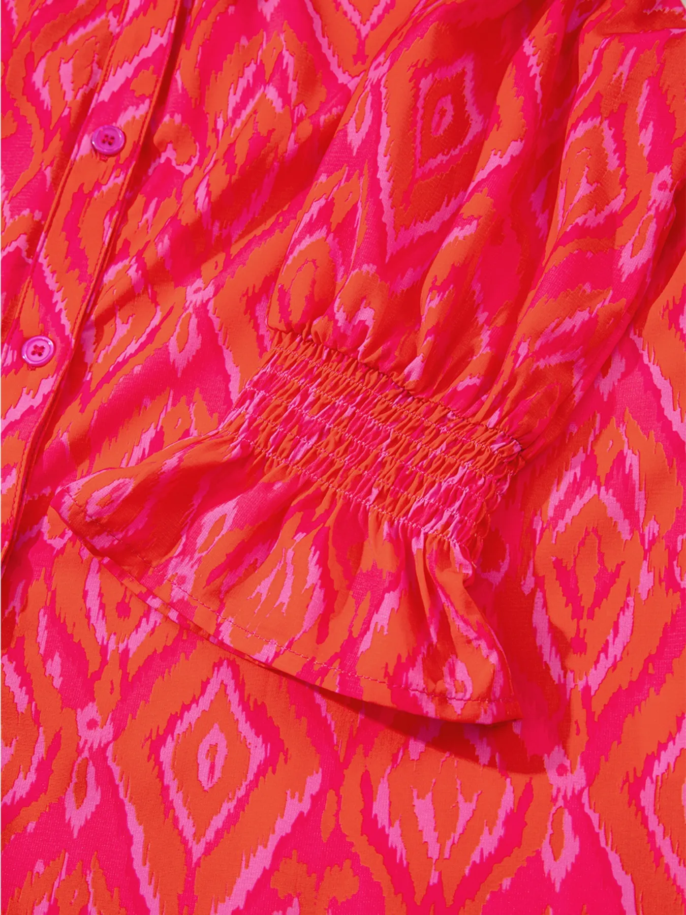 Diamond Print Flounce Sleeve Shirt - Image 6