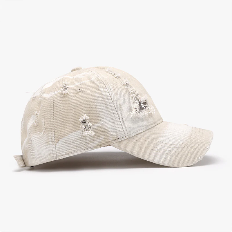 Distressed Adjustable Cotton Baseball Cap - Image 3