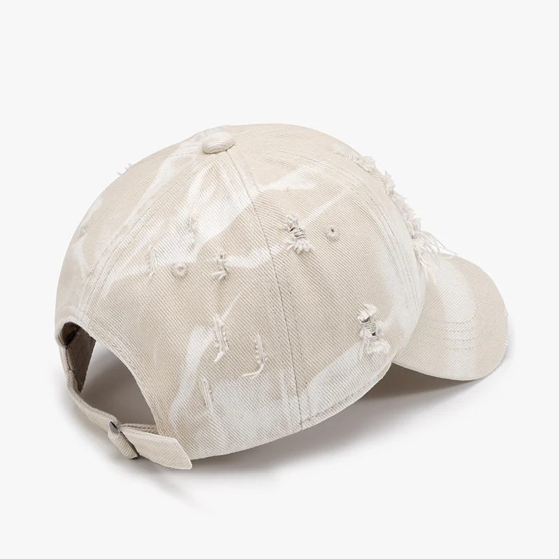 Distressed Adjustable Cotton Baseball Cap - Image 4