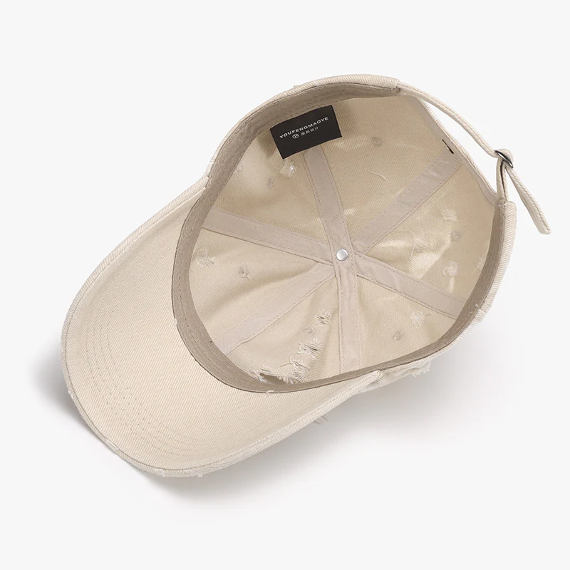 Distressed Adjustable Cotton Baseball Cap - Image 5