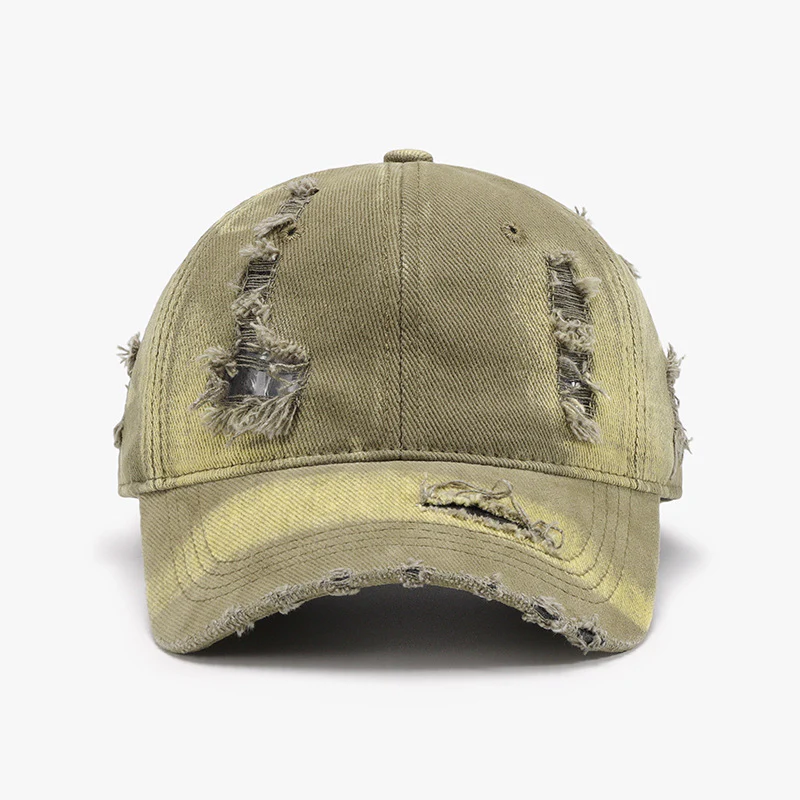 Distressed Adjustable Cotton Baseball Cap - Image 9