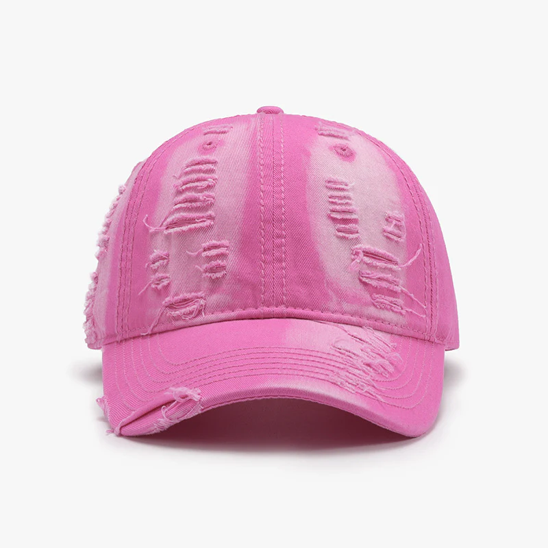Distressed Adjustable Cotton Baseball Cap - Image 11