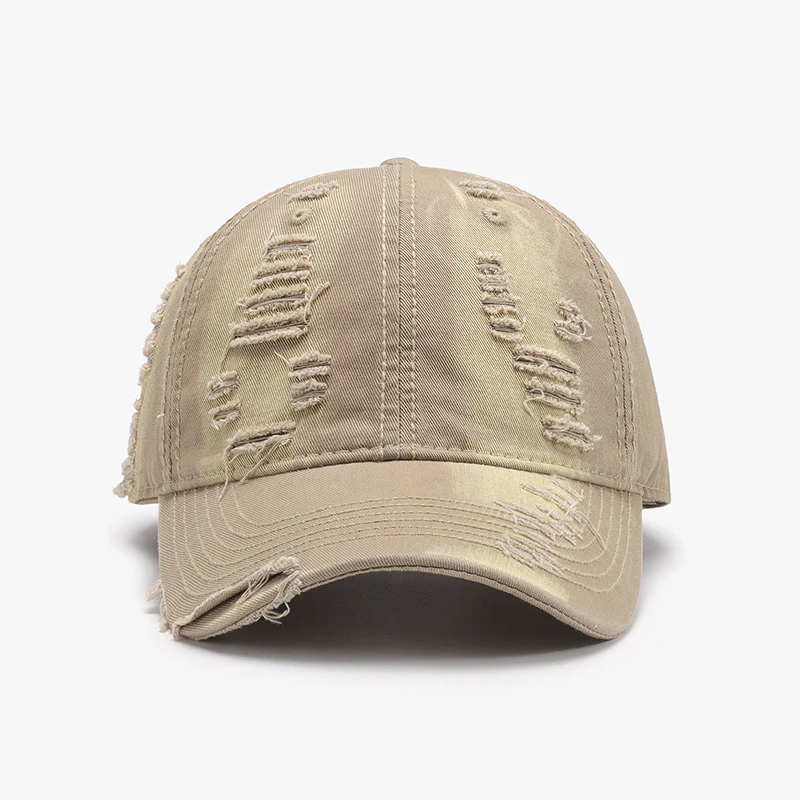 Distressed Adjustable Cotton Baseball Cap - Image 2