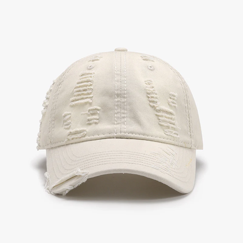 Distressed Adjustable Cotton Baseball Cap - Image 3
