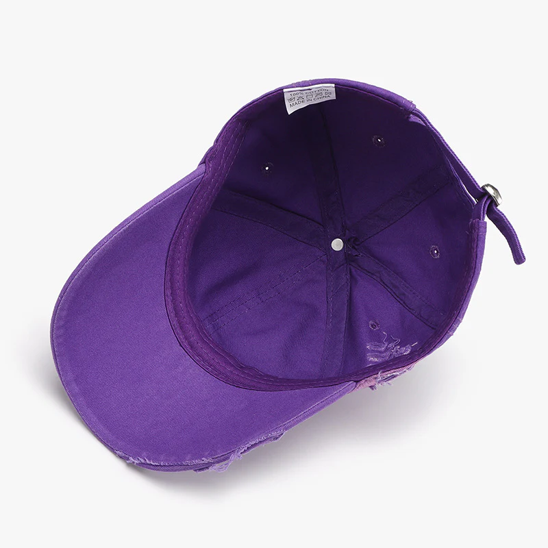 Distressed Adjustable Cotton Baseball Cap - Image 5