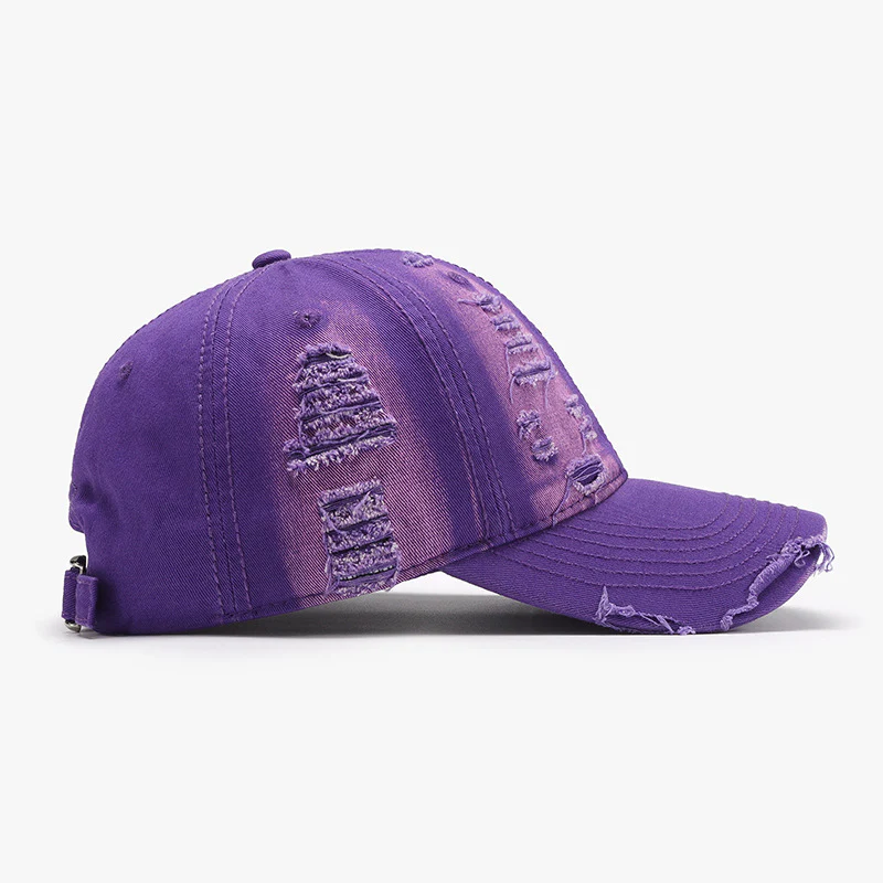 Distressed Adjustable Cotton Baseball Cap - Image 7