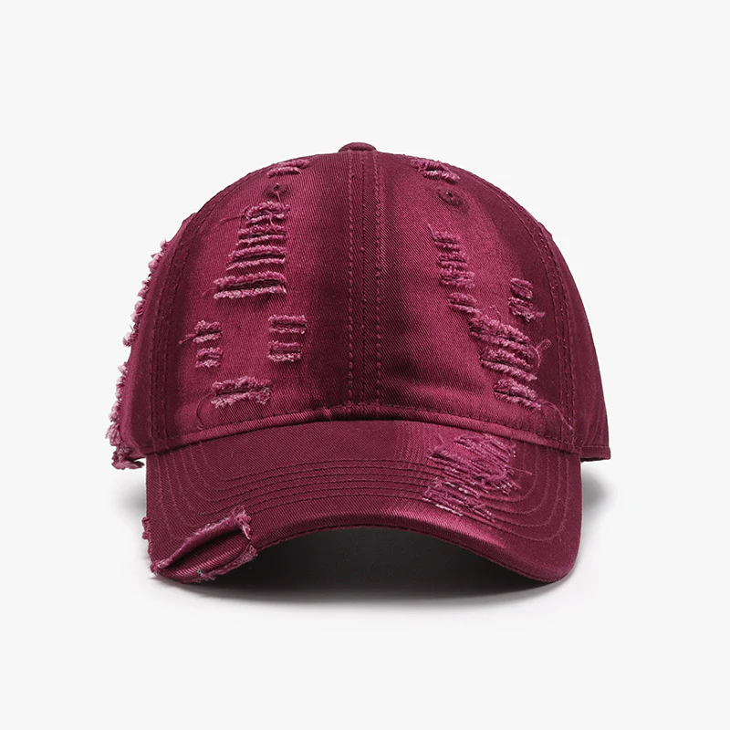 Distressed Adjustable Cotton Baseball Cap - Image 9