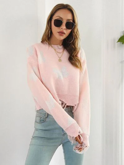 Distressed Butterfly Cropped Sweater - Image 21