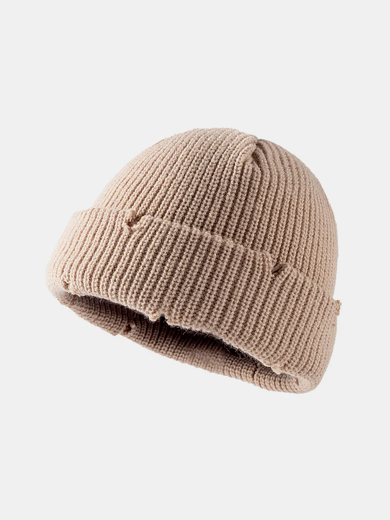 Distressed Cuffed Knit Hat - Image 10