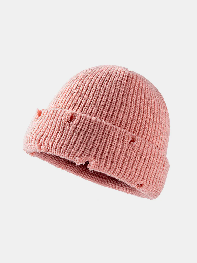 Distressed Cuffed Knit Hat - Image 11
