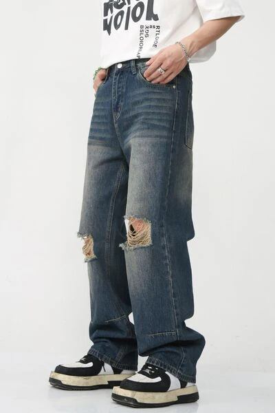 Distressed Jeans with Pockets - Image 2