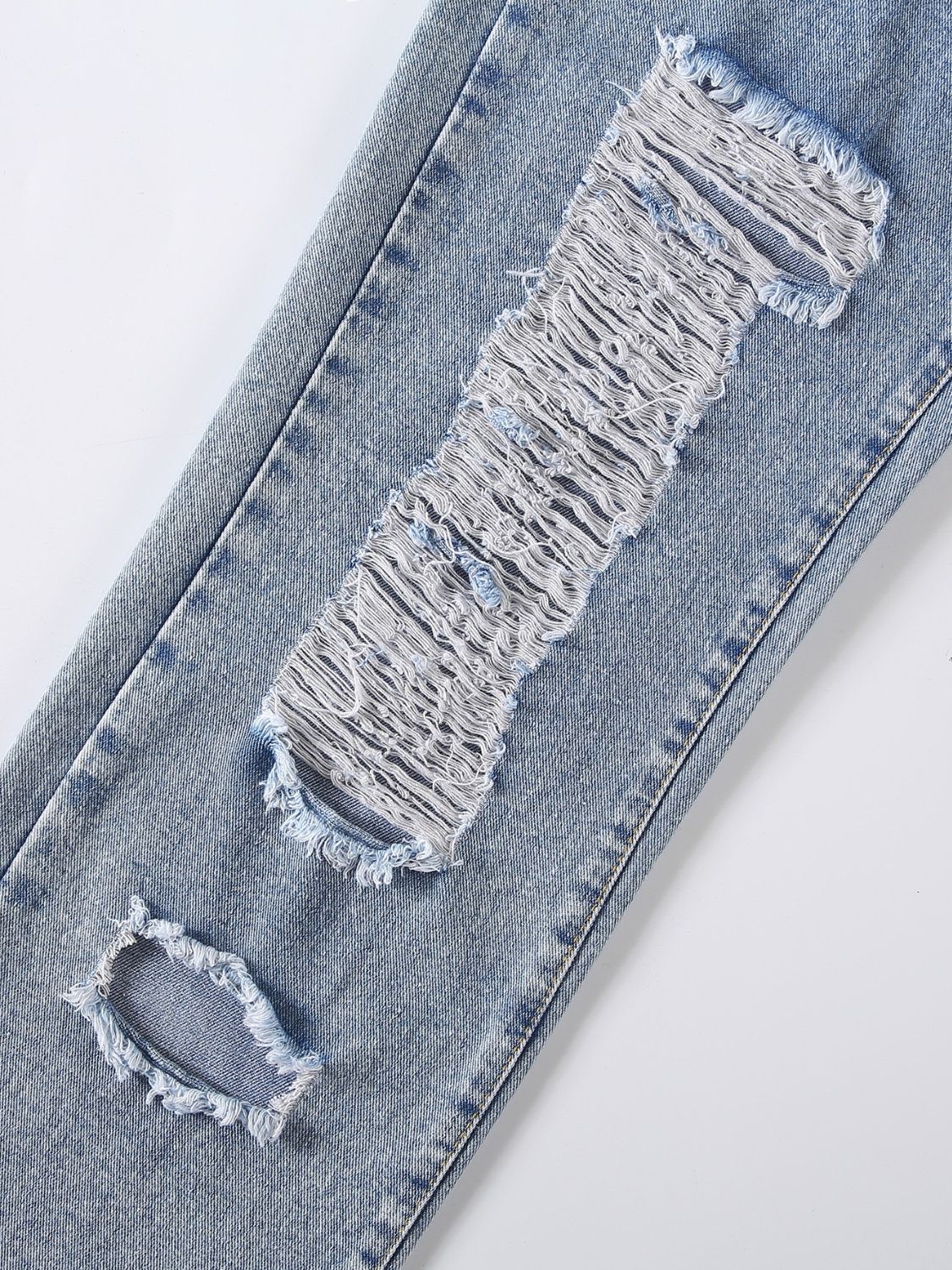 Distressed Raw Hem Jeans - Image 3