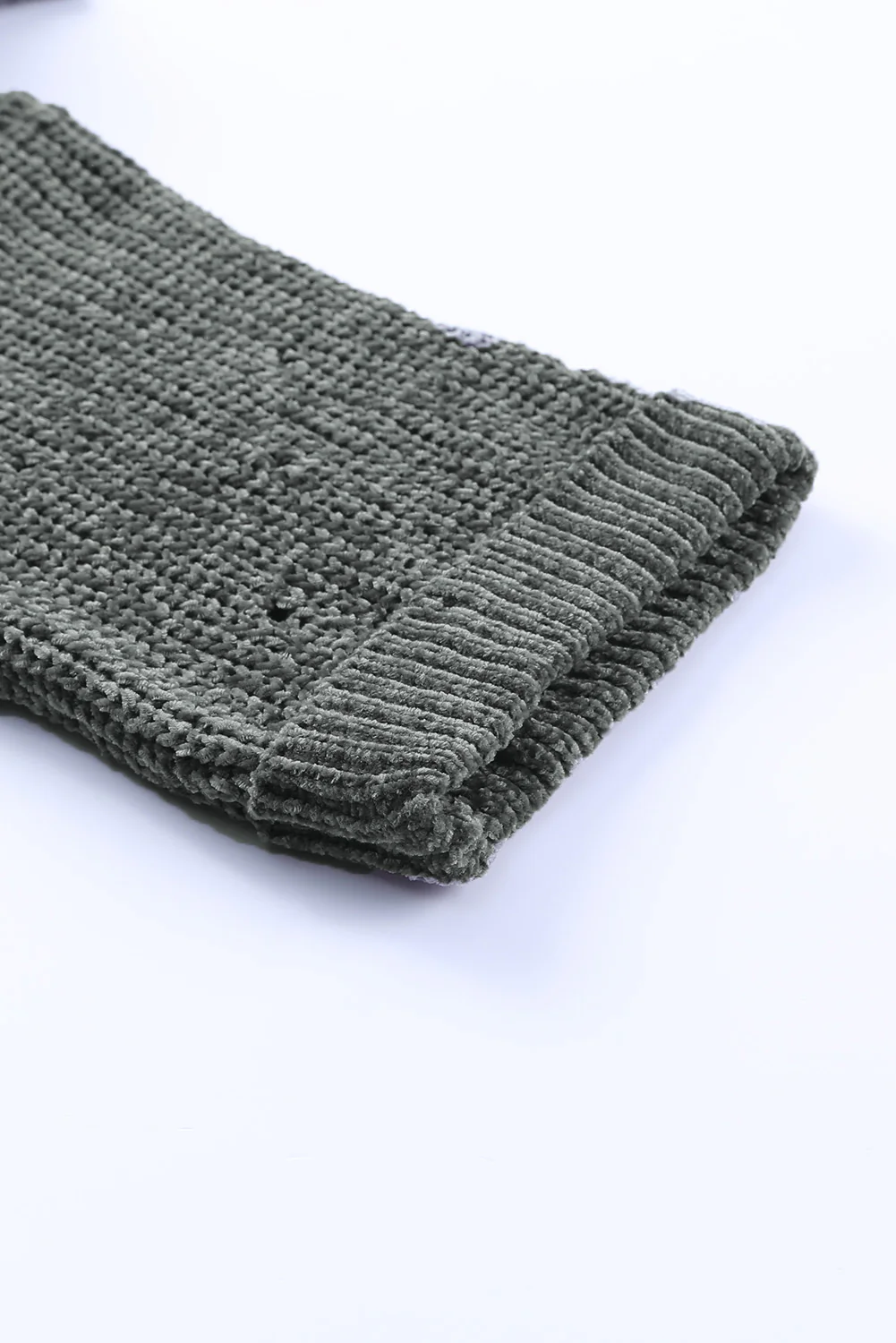 Distressed Round Neck Drop Shoulder Sweater - Image 12