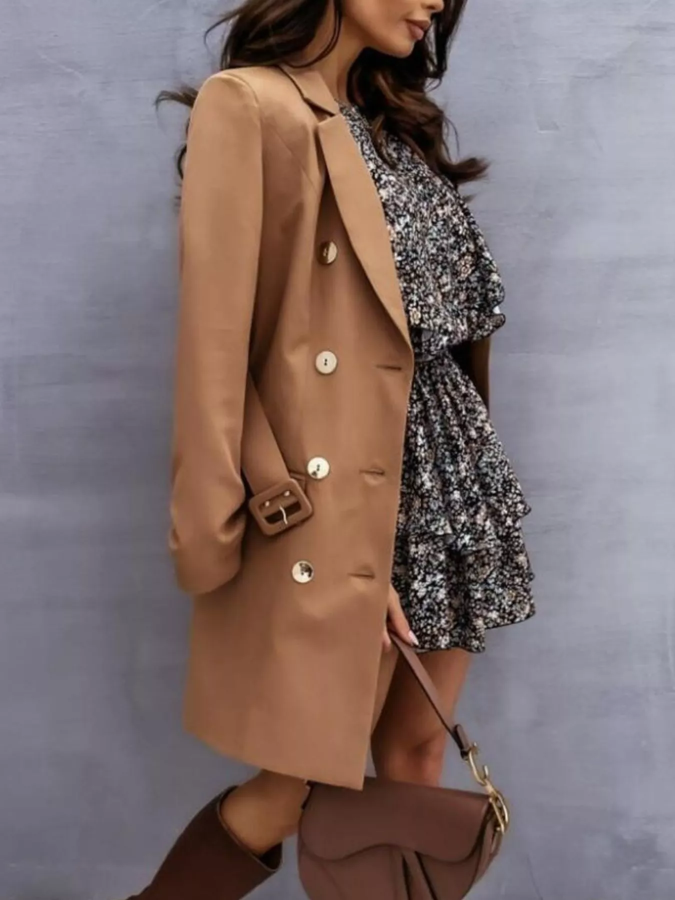 Double-Breasted Belted Blazer Dress - Image 3