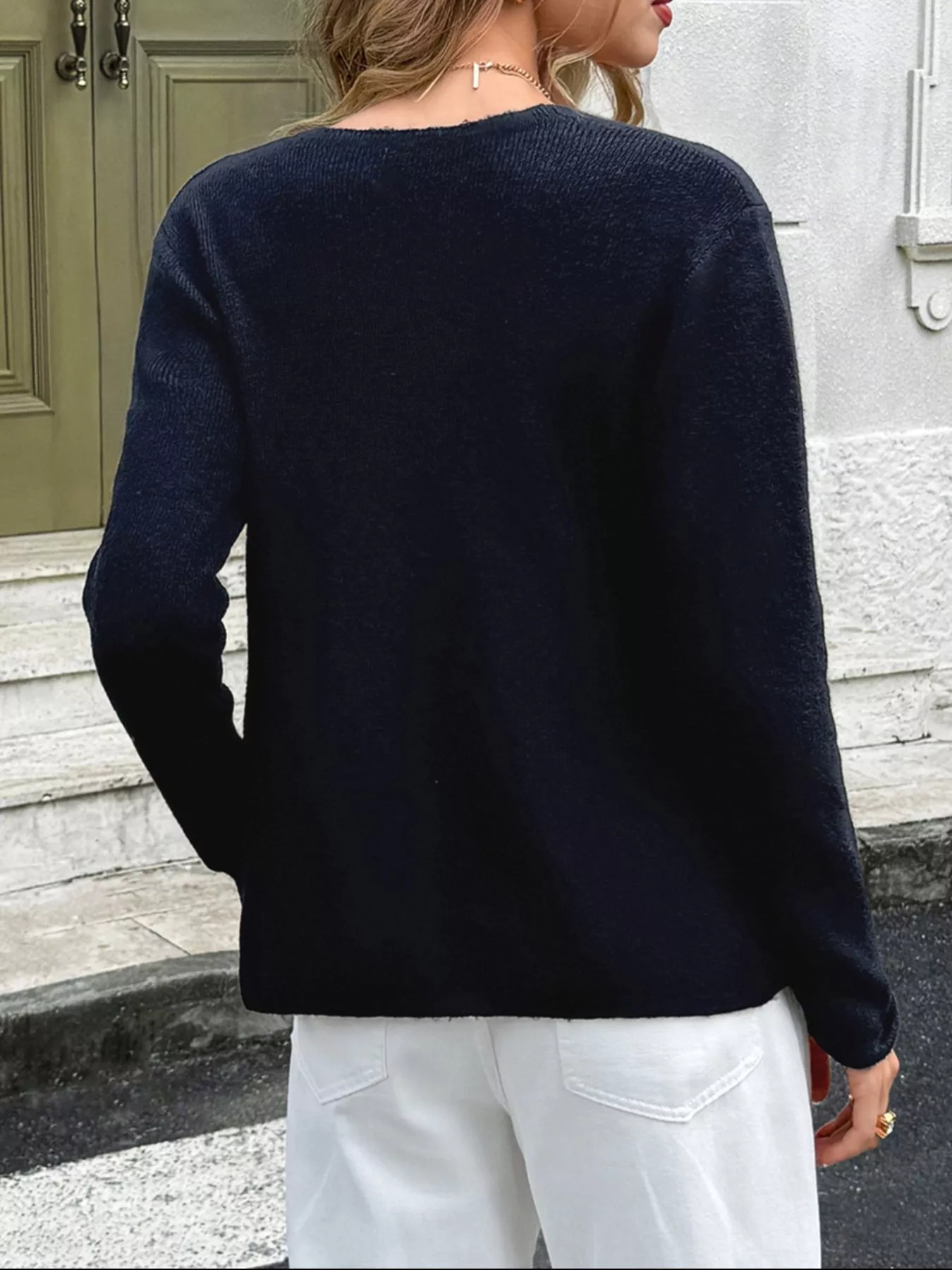 Double-Breasted Knit Cardigan - Image 5