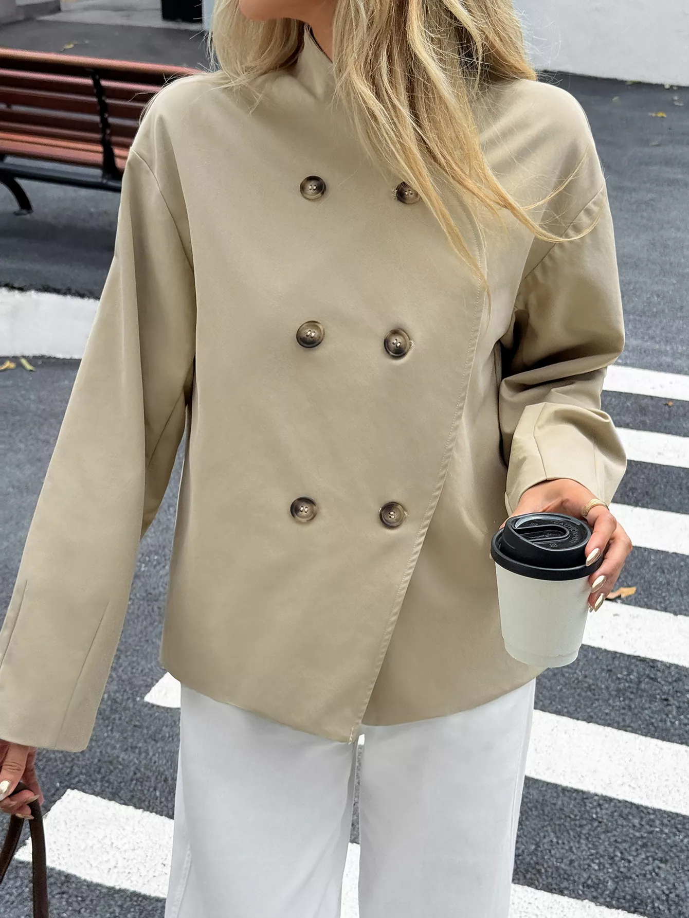 Double-Breasted Long Sleeve Jacket - Image 11