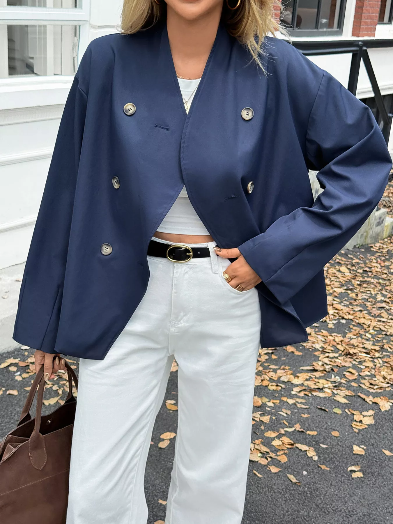 Double-Breasted Long Sleeve Jacket - Image 5