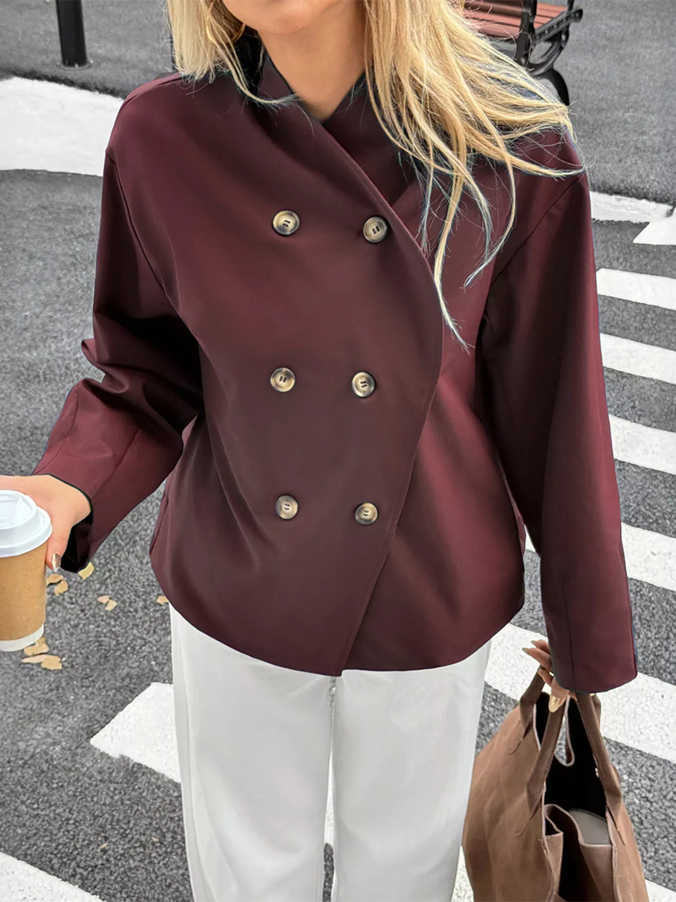 Double-Breasted Long Sleeve Jacket - Image 7