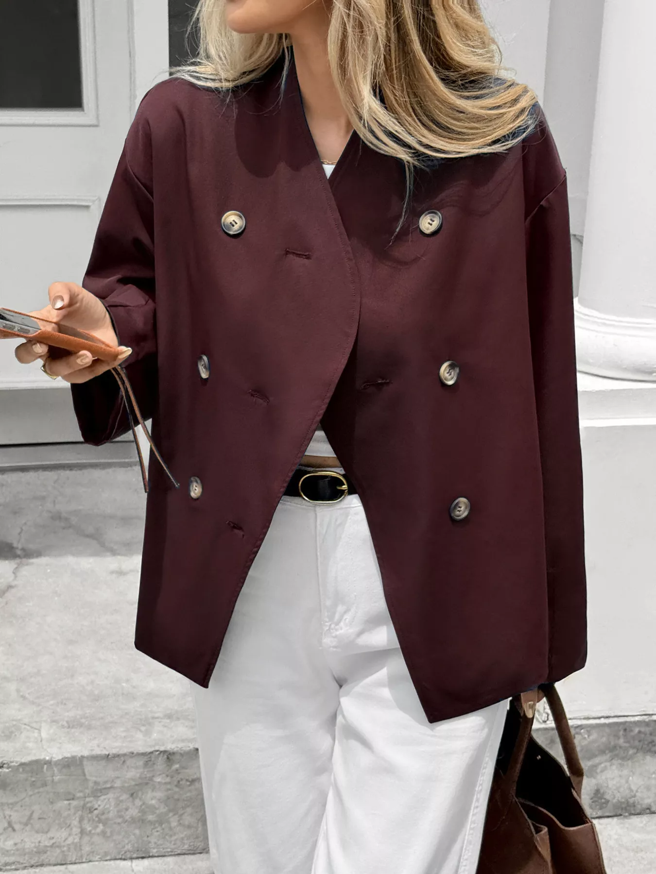 Double-Breasted Long Sleeve Jacket - Image 9