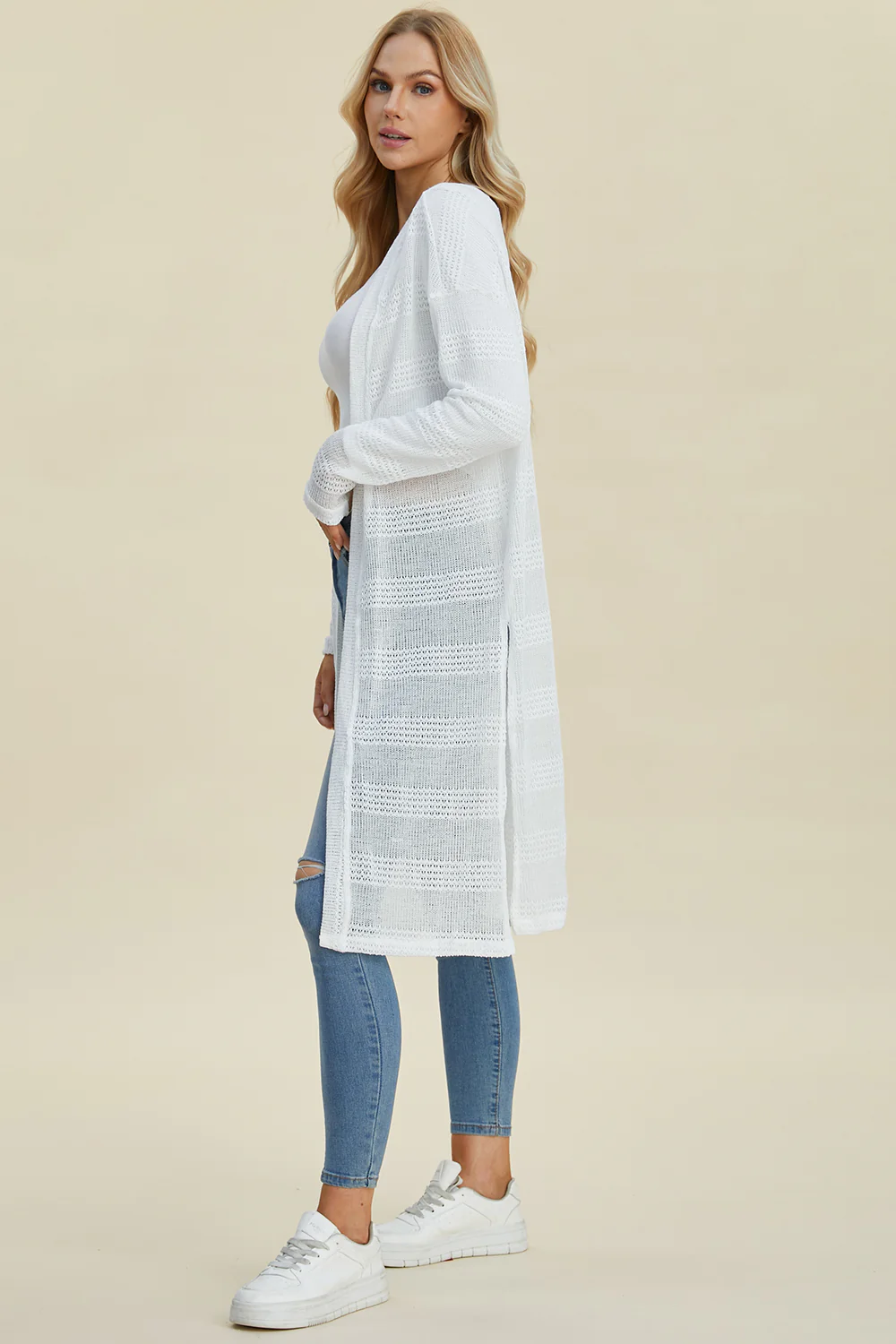 Double Take Full Size Open Front Longline Cardigan - Image 27