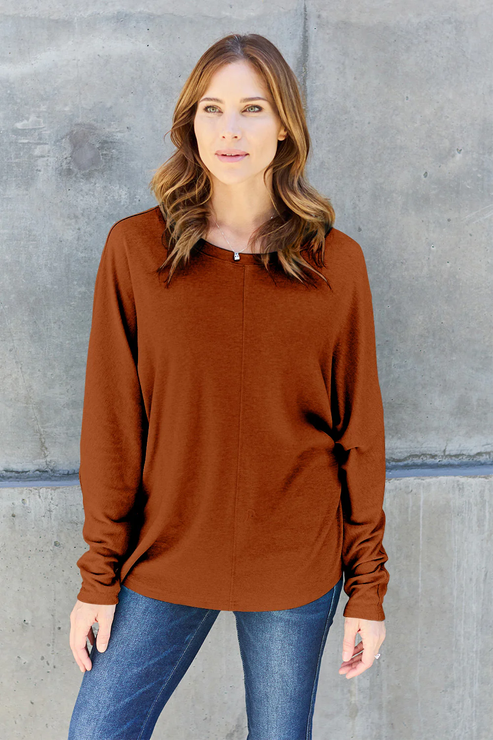 Double Take Full Size Round Neck Long Sleeve T-Shirt - Image 10