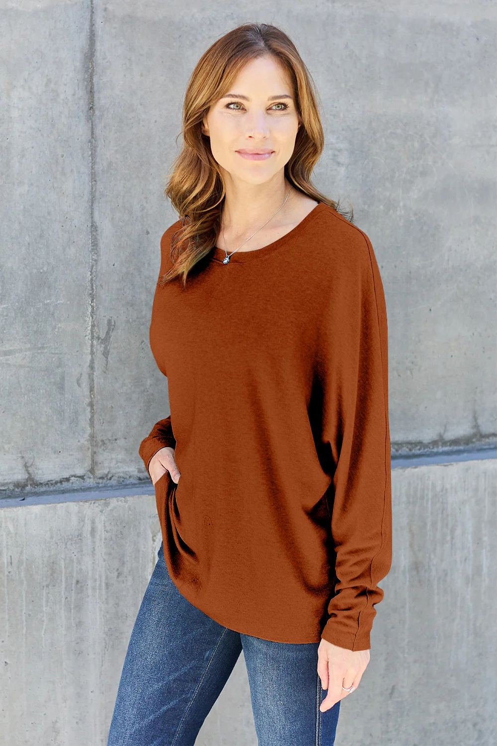 Double Take Full Size Round Neck Long Sleeve T-Shirt - Image 11