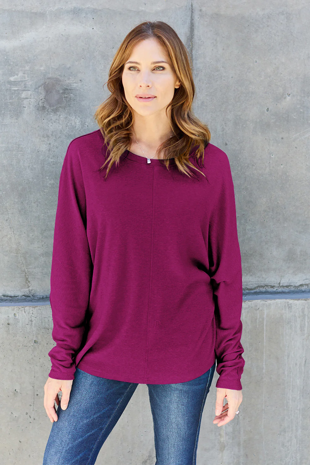 Double Take Full Size Round Neck Long Sleeve T-Shirt - Image 14