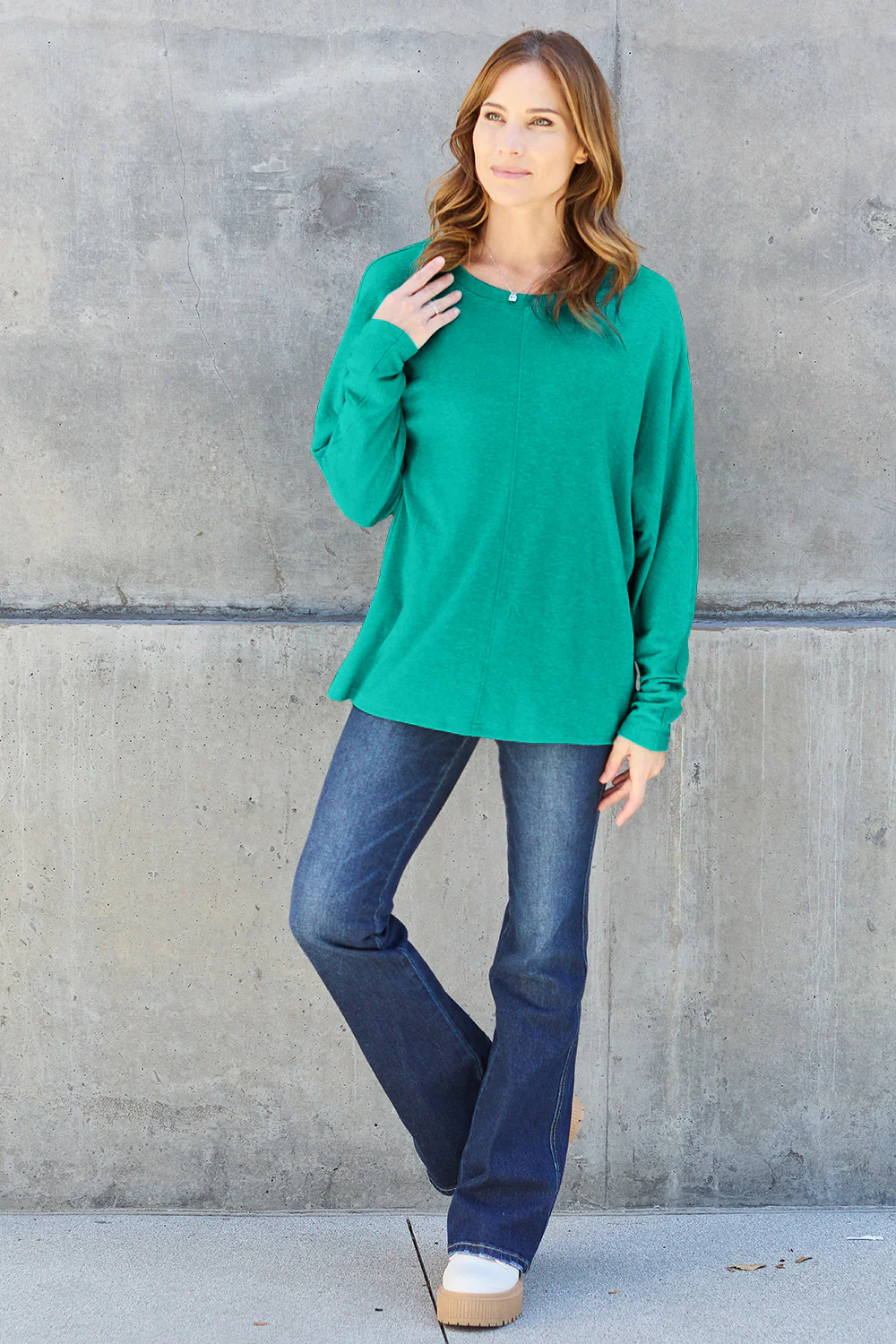 Double Take Full Size Round Neck Long Sleeve T-Shirt - Image 25