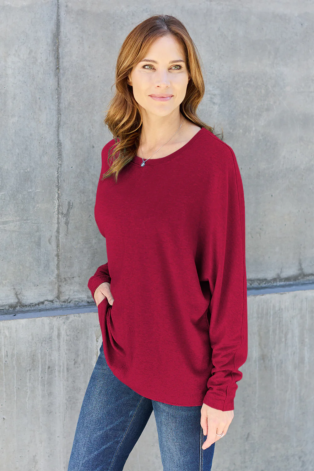 Double Take Full Size Round Neck Long Sleeve T-Shirt - Image 29