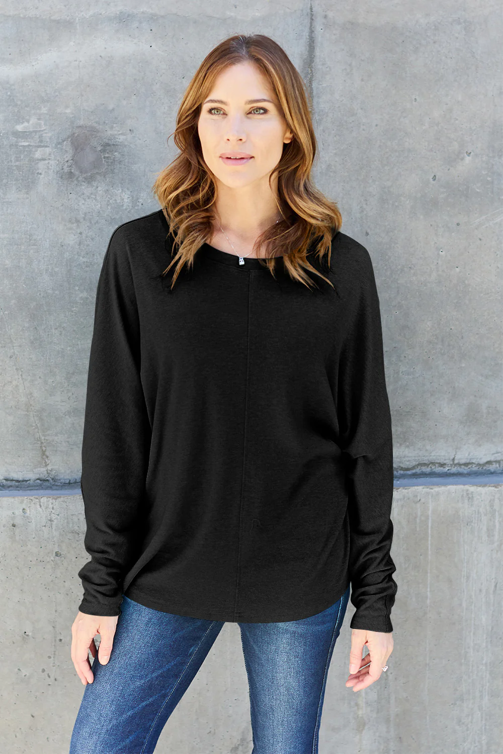 Double Take Full Size Round Neck Long Sleeve T-Shirt - Image 6