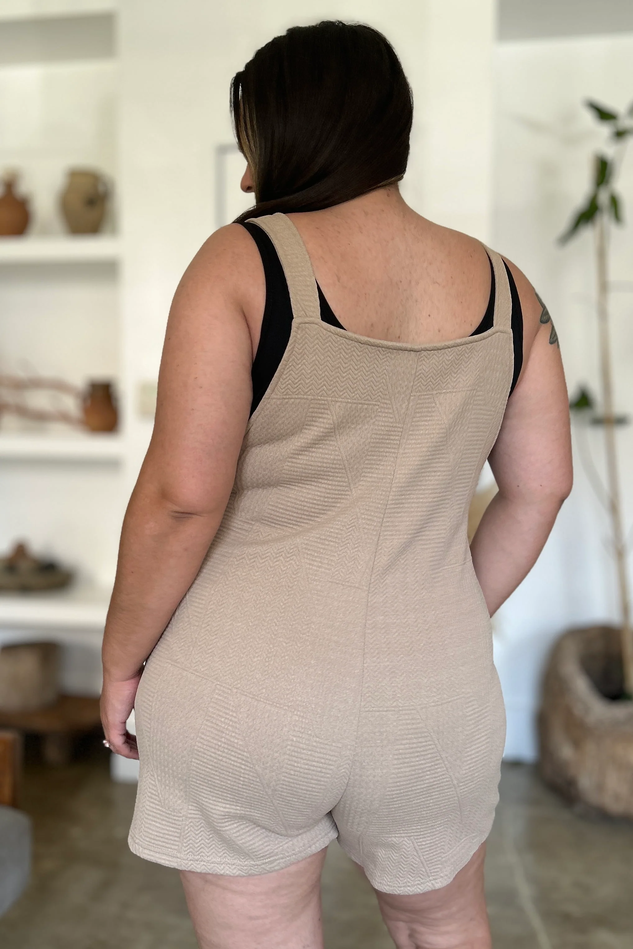 Double Take Full Size Texture Sleeveless Romper - Image 8