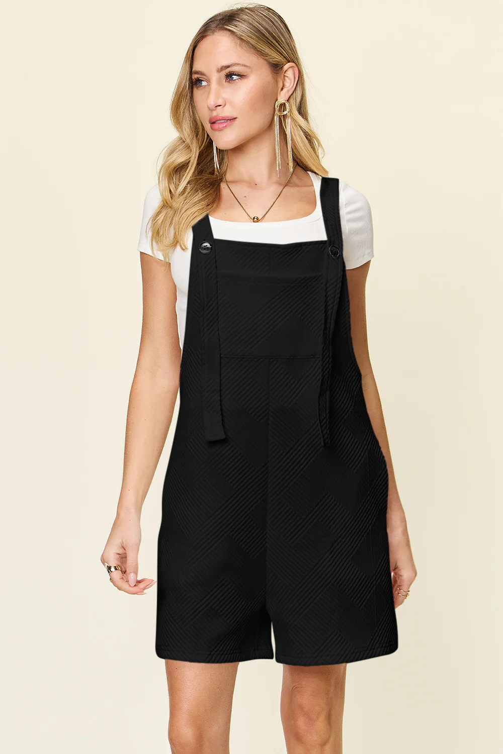 Double Take Full Size Texture Sleeveless Romper - Image 12