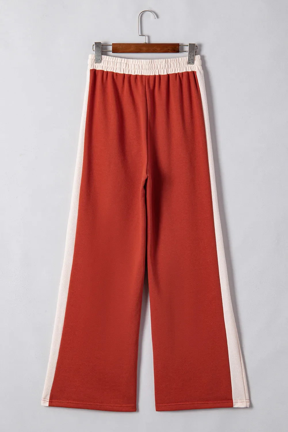 Drawstring Contrast Wide Leg Pants - Image 3