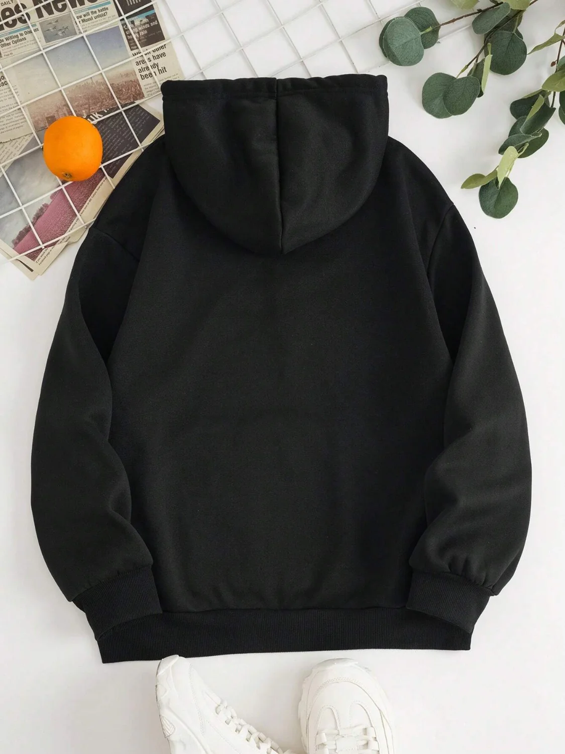 Drawstring Dropped Shoulder Hoodie - Image 8