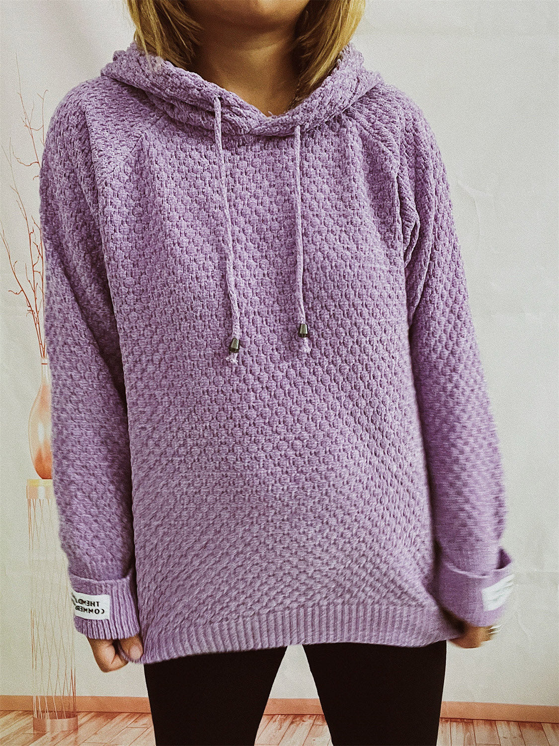 Drawstring Long Sleeve  Hooded Sweater - Image 8