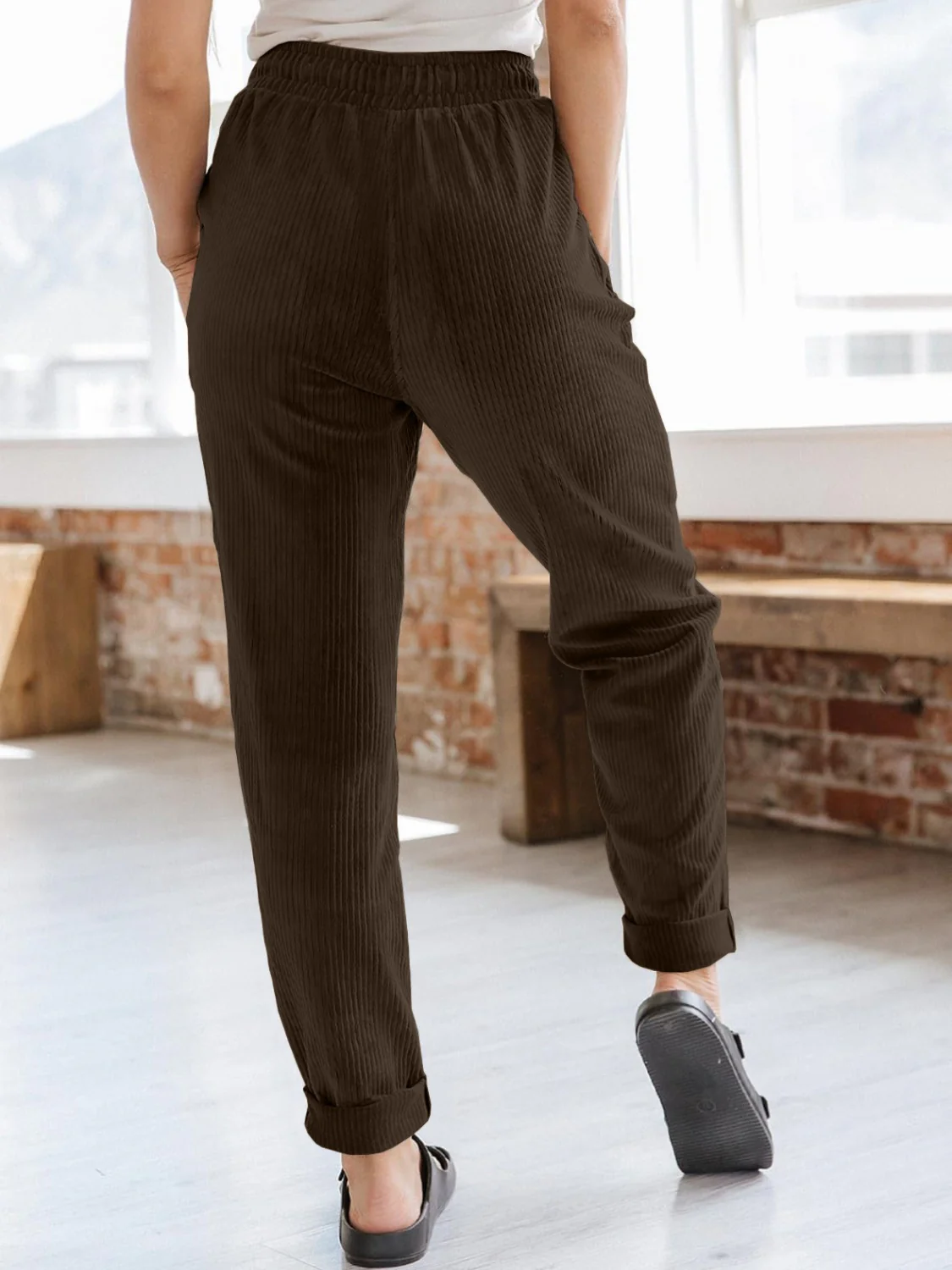 Drawstring Pants with Pockets - Image 11