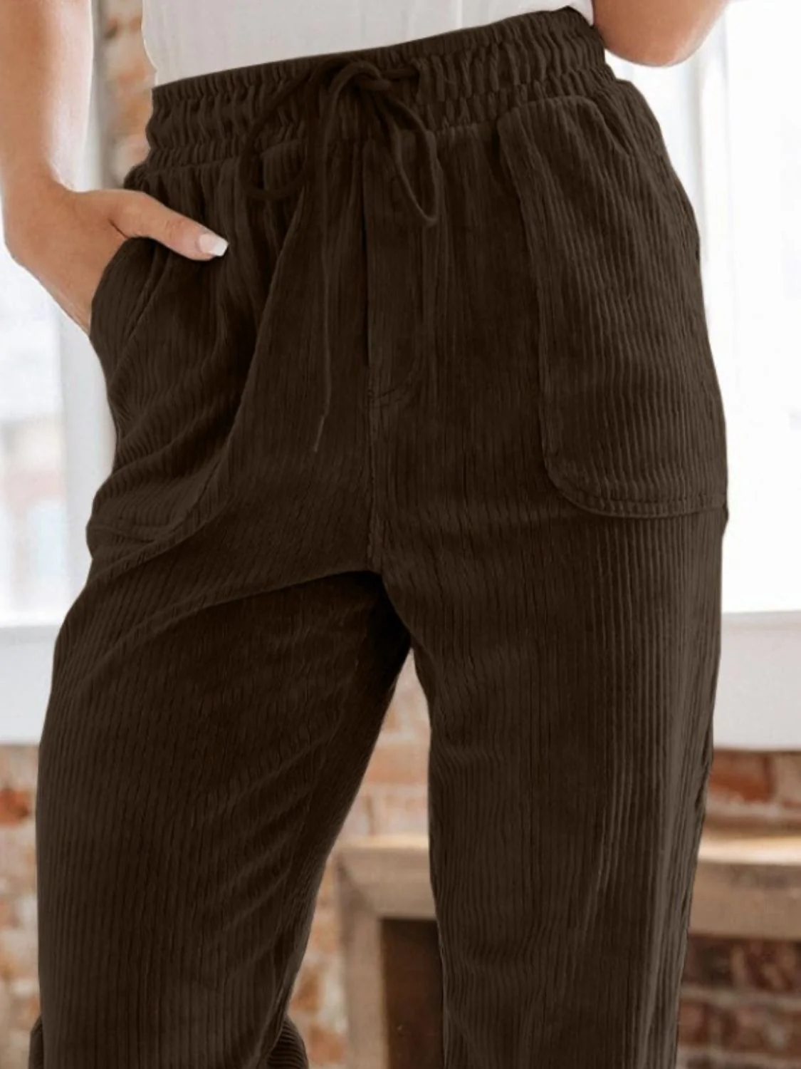 Drawstring Pants with Pockets - Image 12