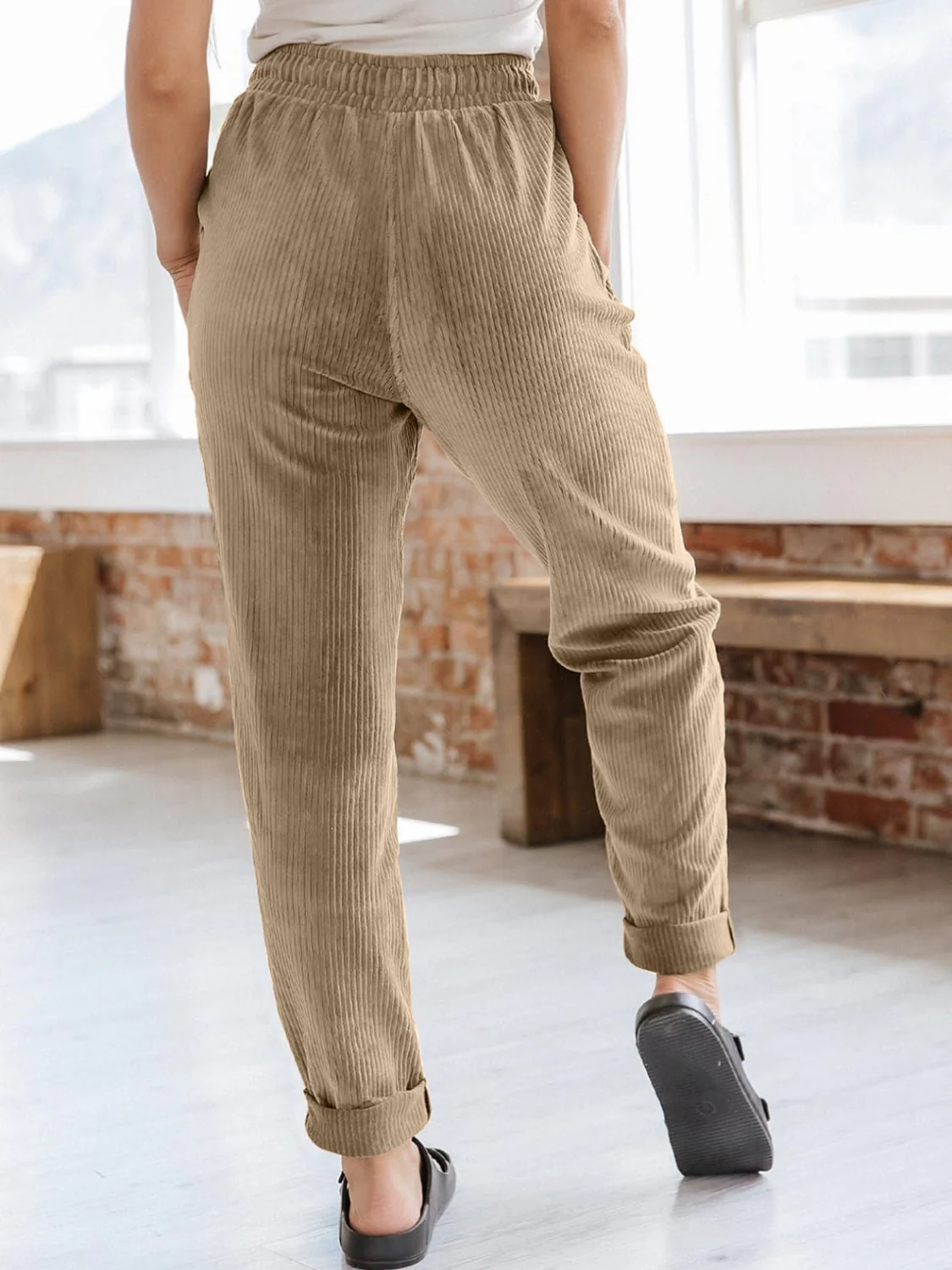 Drawstring Pants with Pockets - Image 2