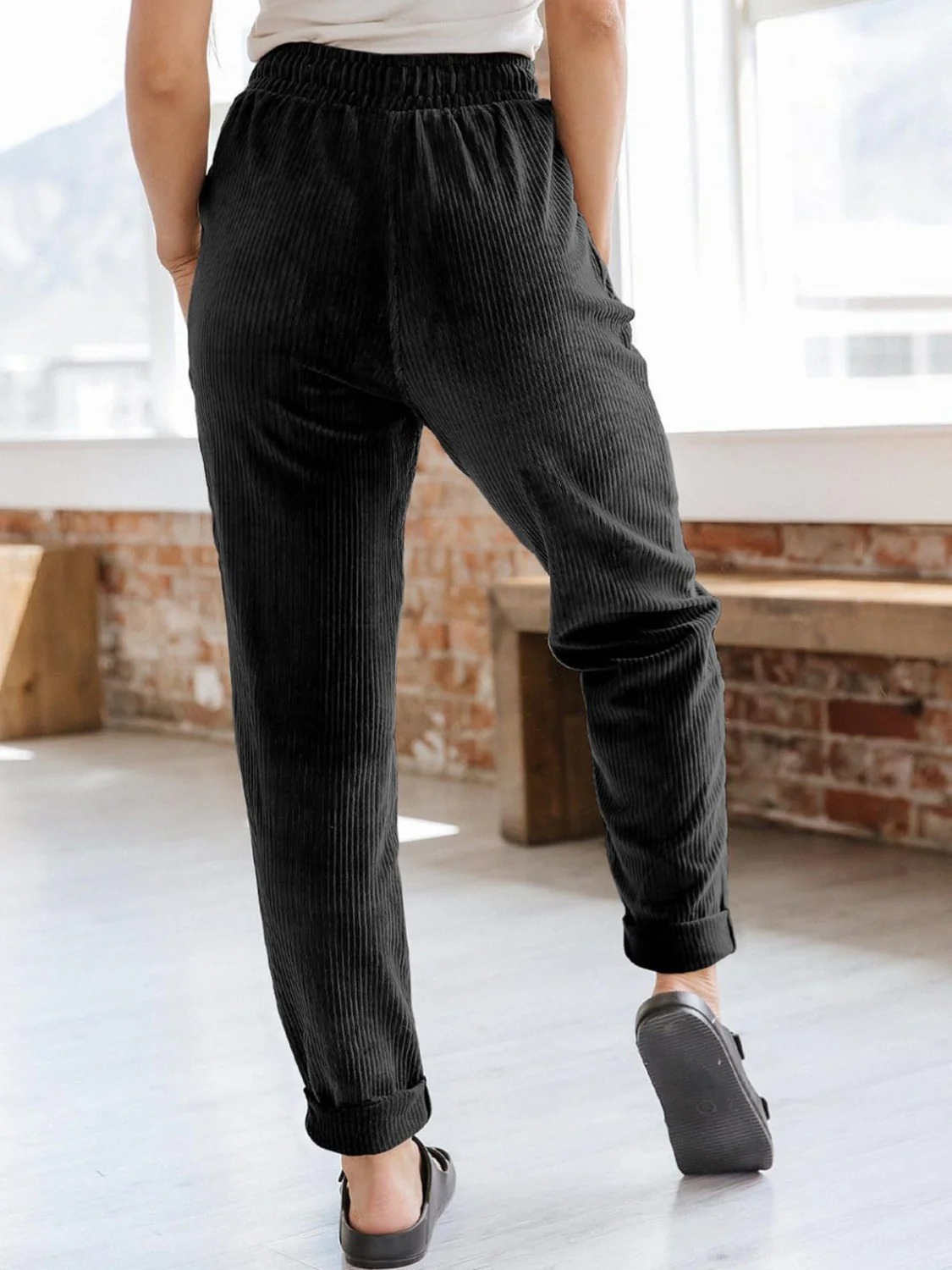 Drawstring Pants with Pockets - Image 5