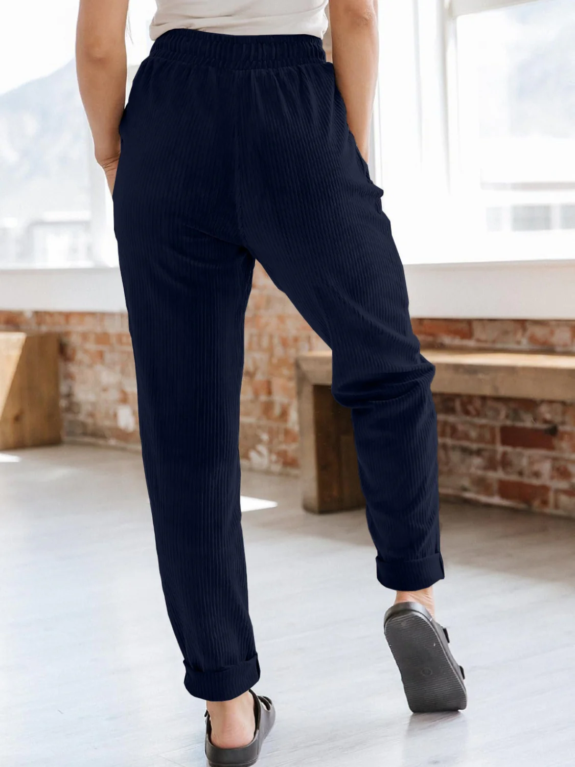 Drawstring Pants with Pockets - Image 8